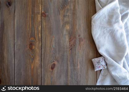 top view planks old wood cloth