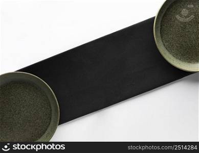 top view plates with napkin