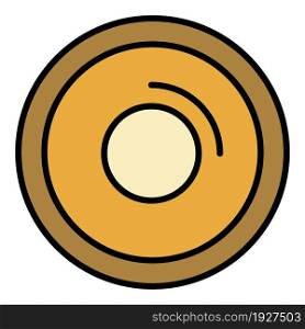 Top view potter wheel icon. Outline top view potter wheel vector icon color flat isolated. Top view potter wheel icon color outline vector