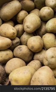 top view raw potatoes arrangement