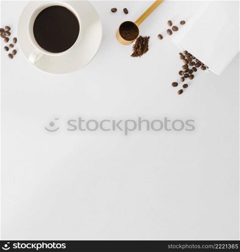 top view roasted beans with copy space