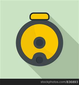 Top view robot vacuum cleaner icon. Flat illustration of top view robot vacuum cleaner vector icon for web design. Top view robot vacuum cleaner icon, flat style