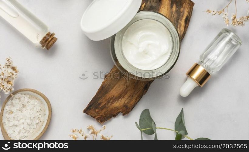 top view salts cream container