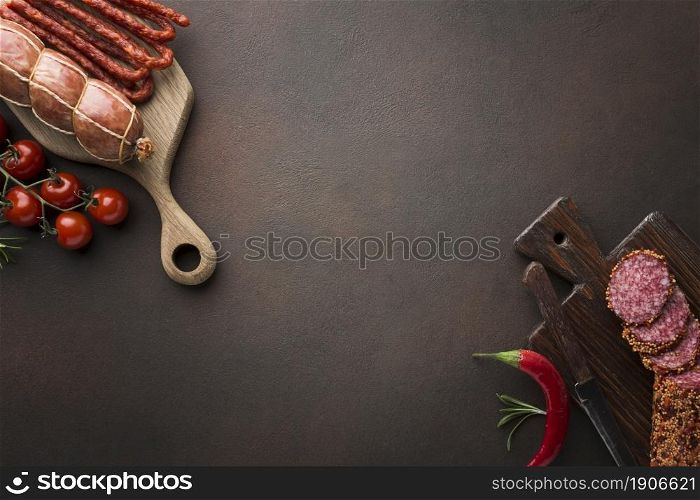 top view selection pork meat table. High resolution photo. top view selection pork meat table. High quality photo