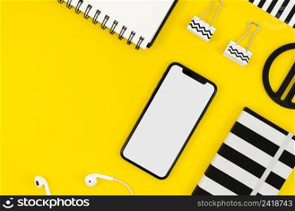 top view smartphone template workspace 3