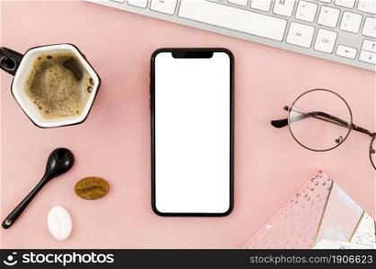 top view smartphone template workspace_3. High resolution photo. top view smartphone template workspace_3. High quality photo