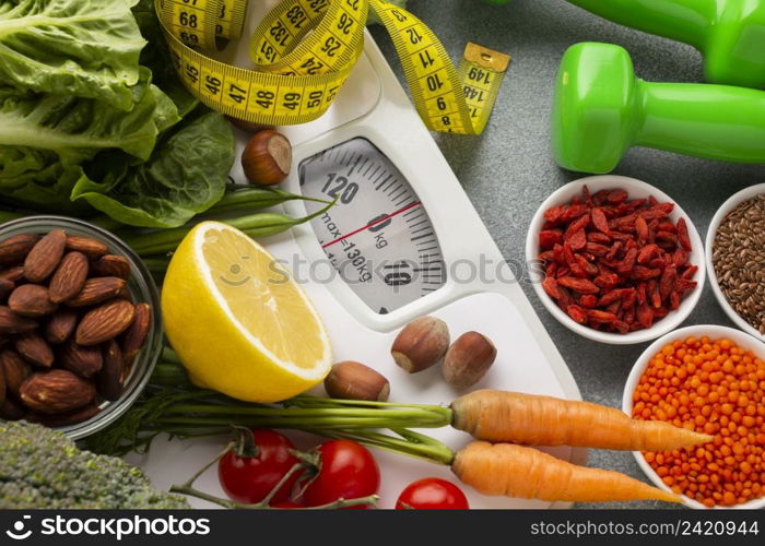 top view spices carrots