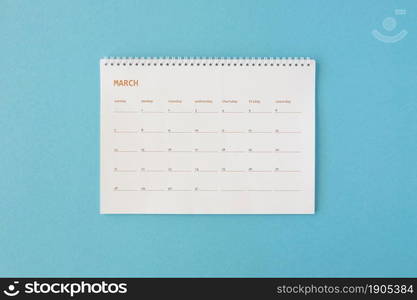 top view stationery minimalist calendar. Beautiful photo. top view stationery minimalist calendar