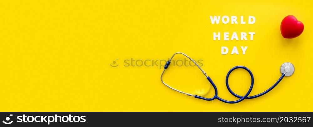 top view stethoscope with heart shape copy space