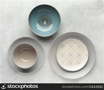 top view tableware collection 7