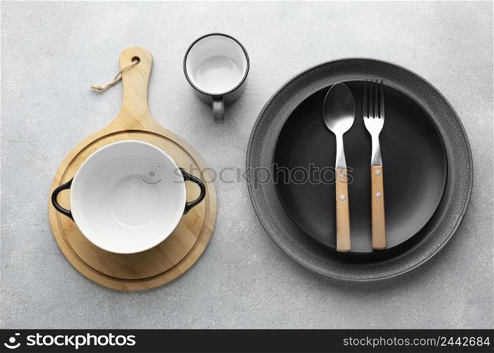 top view tableware collection 9