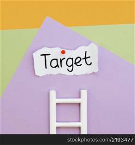 top view target paper with ladder