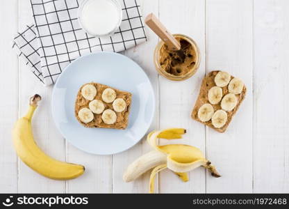 top view tasty breakfast with organic fruits. High resolution photo. top view tasty breakfast with organic fruits. High quality photo