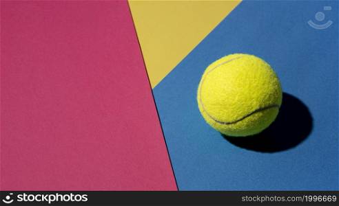 top view tennis ball with copy space