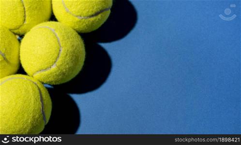 top view tennis balls with copy space. Resolution and high quality beautiful photo. top view tennis balls with copy space. High quality beautiful photo concept
