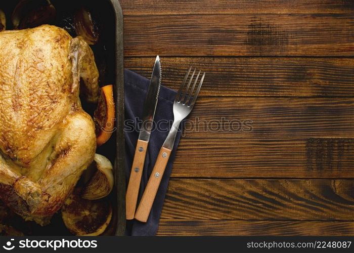 top view thanksgiving concept with copy space