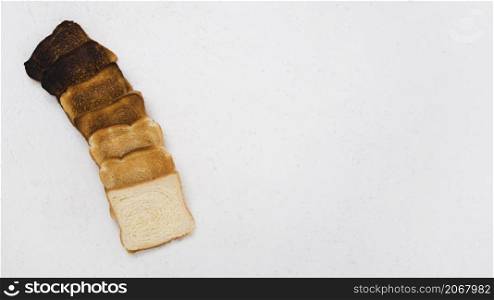 top view toasted bread arrangement