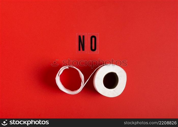 top view toilet paper roll with no message