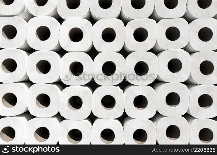 top view toilet paper rolls