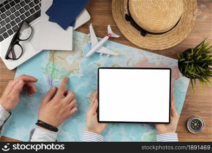 top view travel elements collection. Resolution and high quality beautiful photo. top view travel elements collection. High quality and resolution beautiful photo concept