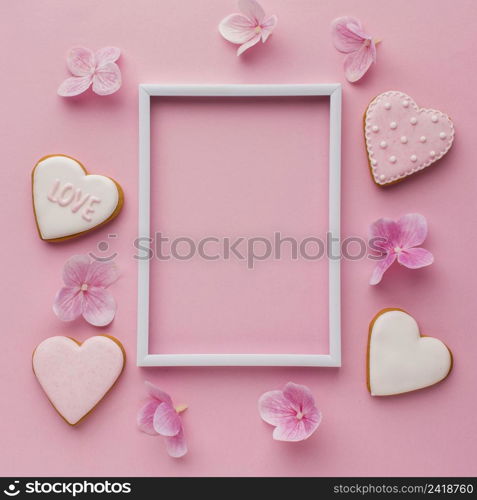 top view valentine s day with copy space