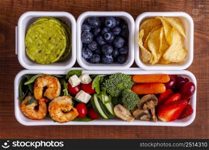 top view vegetables fruits arrangement