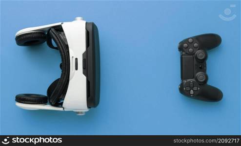 top view virtual reality headset with joystick