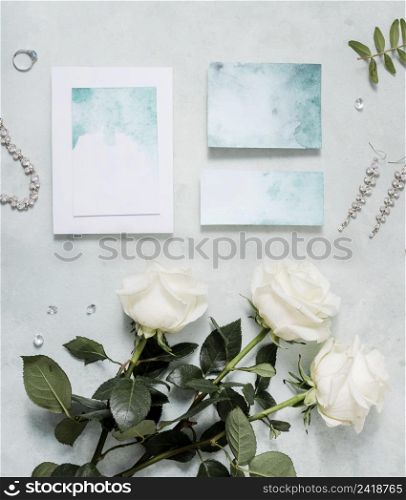 top view wedding invitation table