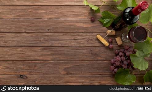 top view wine bottles wooden background. Resolution and high quality beautiful photo. top view wine bottles wooden background. High quality and resolution beautiful photo concept