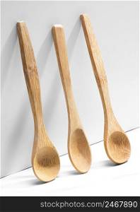top view wooden kitchenware pack