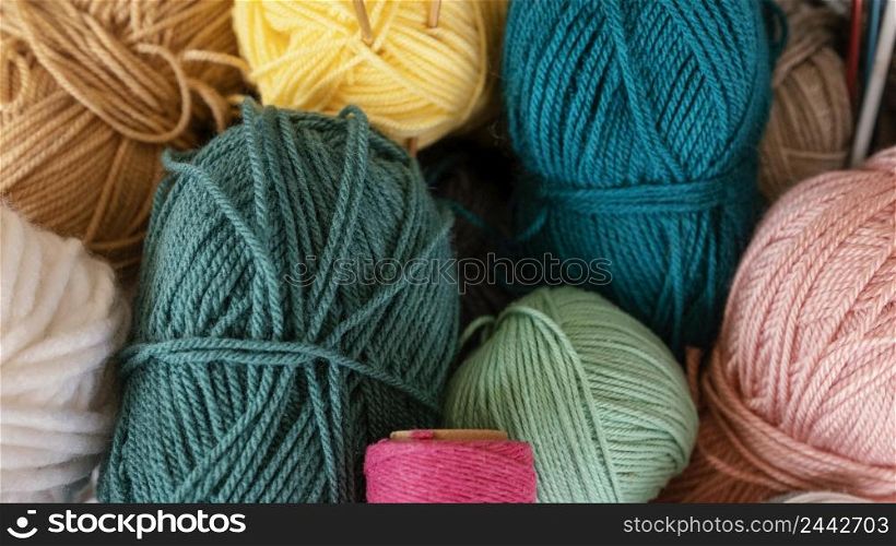 top view wool knitting