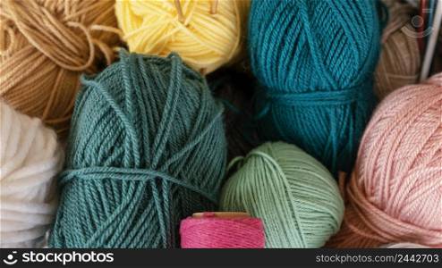 top view wool knitting