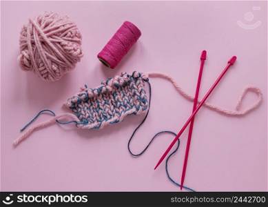 top view wool knitting needles 8