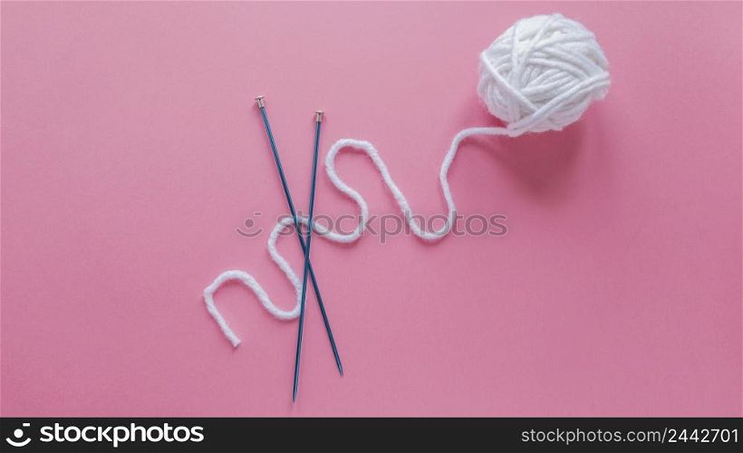top view wool knitting needles 9