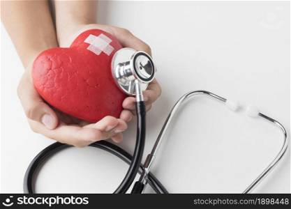 top view world heart day concept with stethoscope. Resolution and high quality beautiful photo. top view world heart day concept with stethoscope. High quality beautiful photo concept