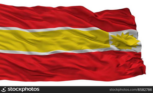 Topaipi City Flag, Country Colombia, Cundinamarca Department, Isolated On White Background. Topaipi City Flag, Colombia, Cundinamarca Department, Isolated On White Background