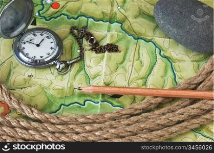 topographic maps and pocket watches