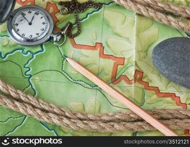 topographic maps and pocket watches