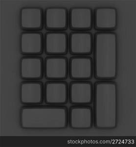Topview of a blank black keypad