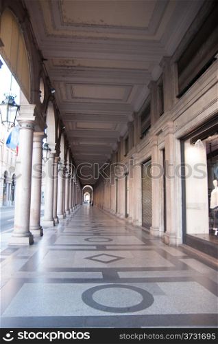 Torino historical streets and galleries in Ital vacation