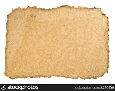 Torn Cardboard On White Background. Ready for your message.
