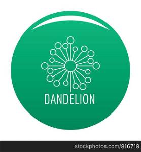 Torn dandelion logo icon. Simple illustration of torn dandelion vector icon for any design green. Torn dandelion logo icon vector green