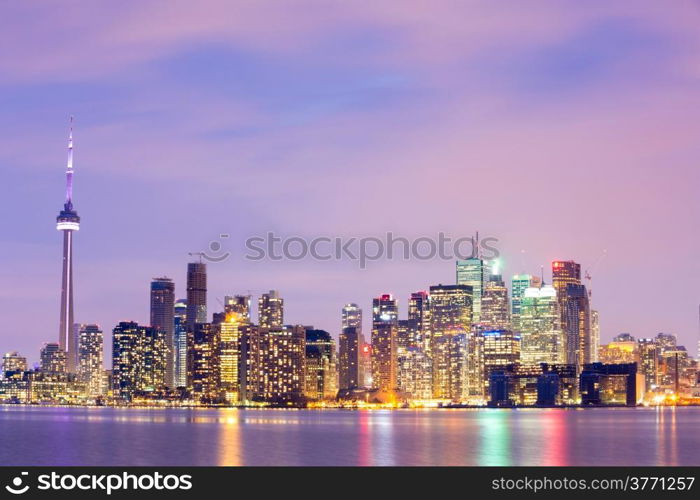 Toronto Skyline at dusk, Ontario, Canada