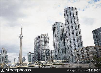 Toronto skyscrapers and CN Tower, Ontario, Canada