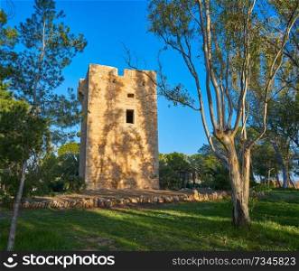Torre de la Sal vigia tower in Cabanes of Castellon in Spain