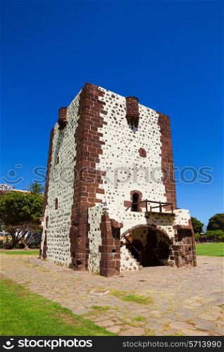 Torre del Conde Tower in sunny day at La Gomera island, Canary islands, Spain. It was built in 1450.