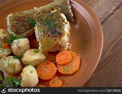 Torsk - homemade grilled codfish and vegetables