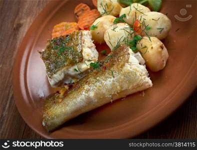 Torsk - homemade grilled codfish and vegetables