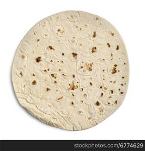 Tortilla Wrap Bread. Isolated on a white background.With clipping path