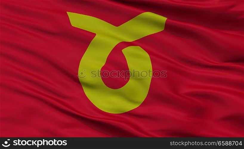 Tosa City Flag, Country Japan, Kochi Prefecture, Closeup View. Tosa City Flag, Japan, Kochi Prefecture, Closeup View